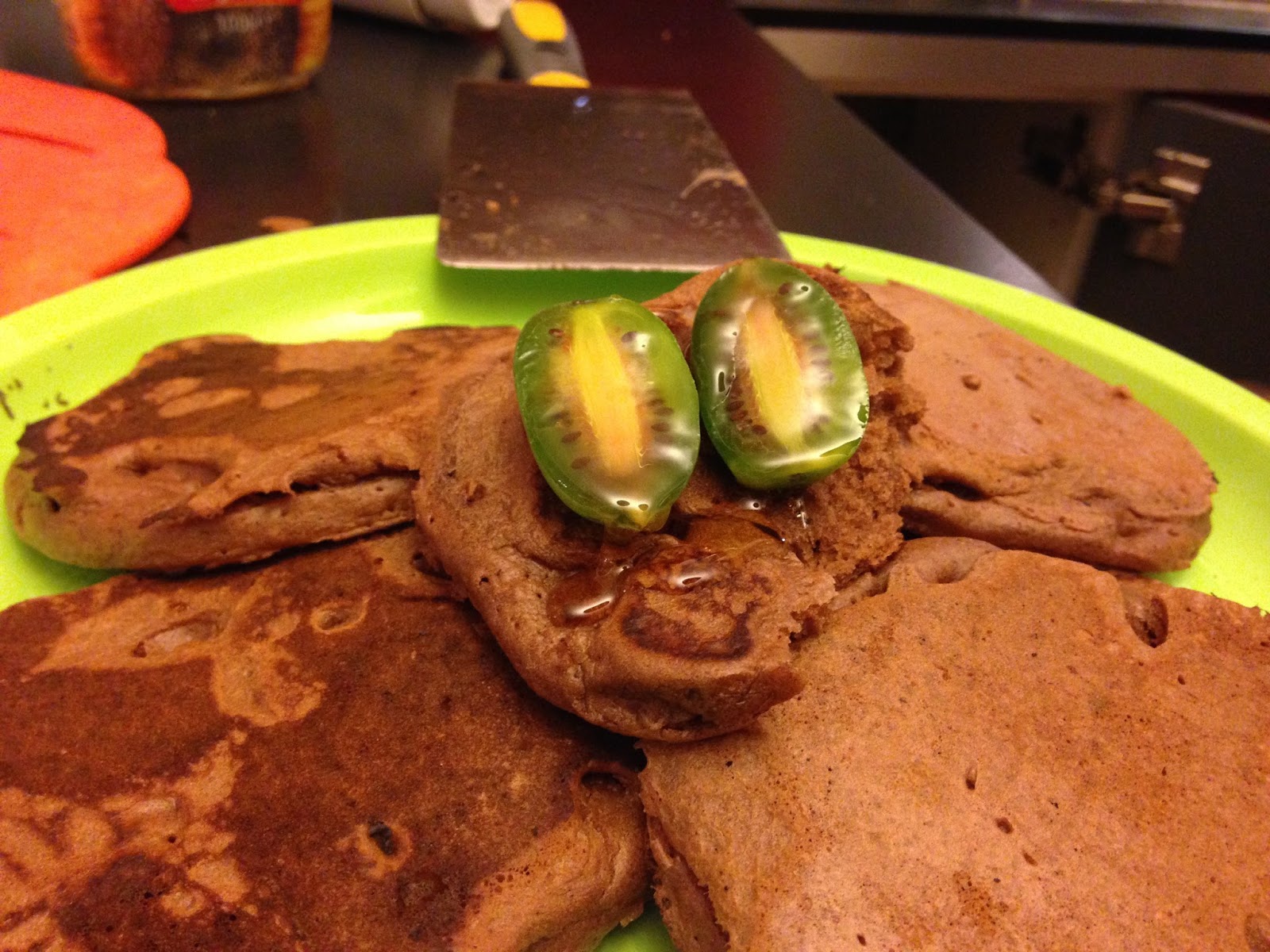 Con e Senza Bimby, Pancakes Cioccolato e Cannella con Sciroppo d'Agave e Nergi