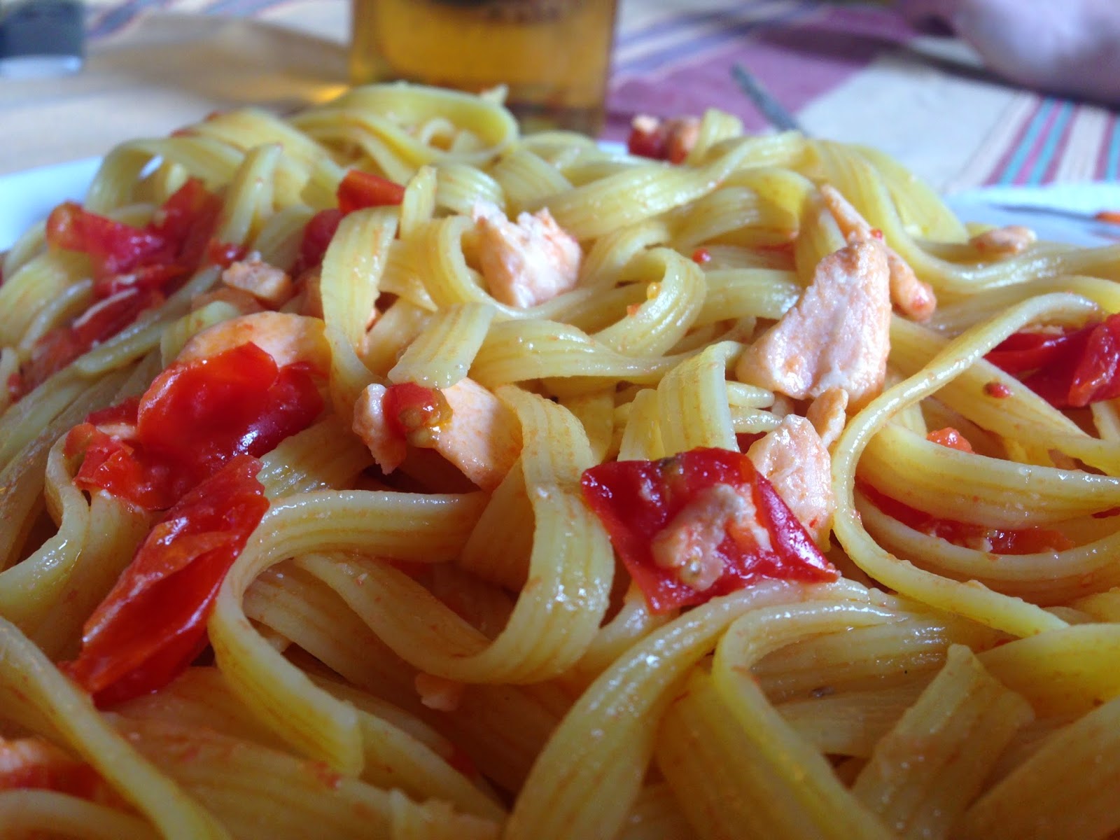 Con e senza bimby, tagliolini al limone, salmone e pomodorini