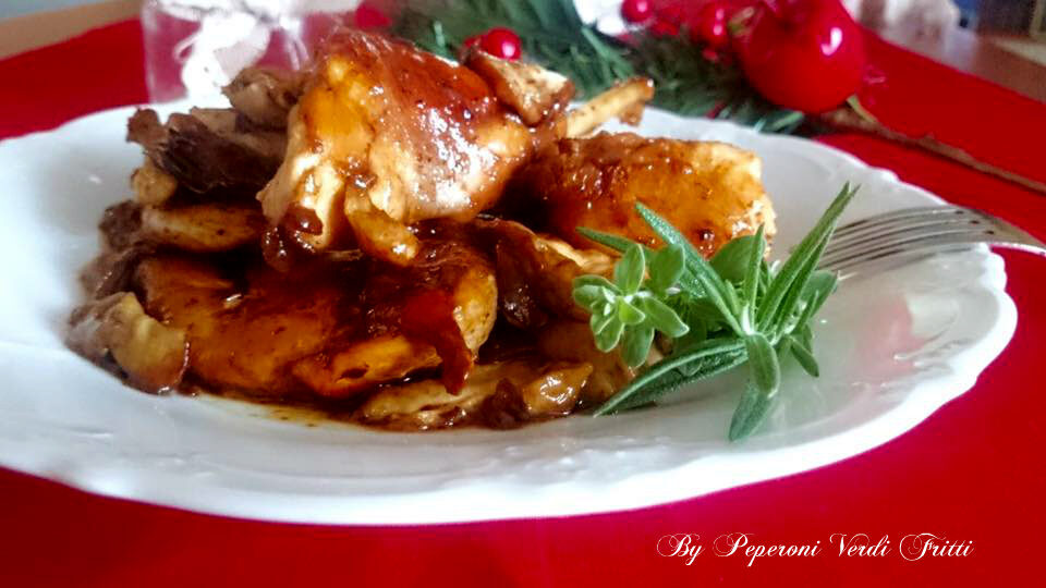 Coniglio ai funghi in tegame