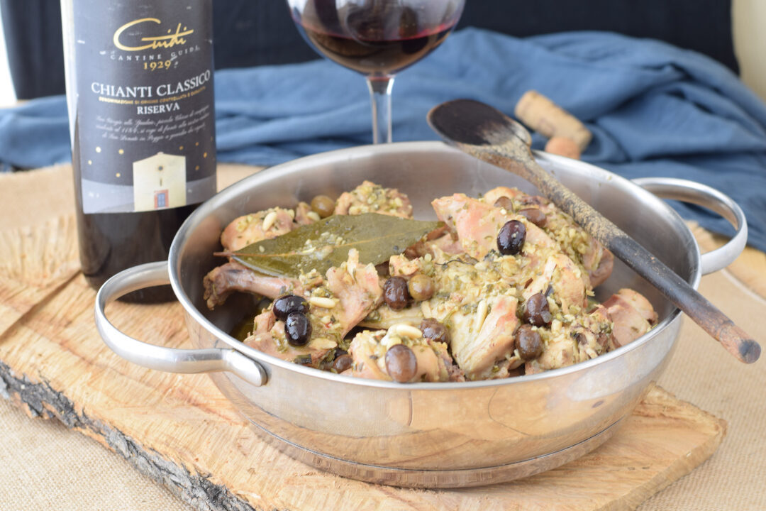 Coniglio alla ligure in casseruola