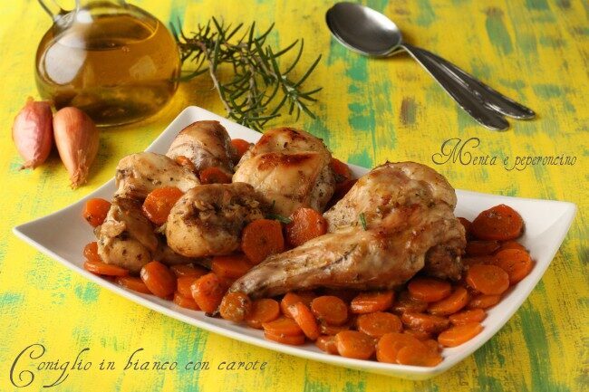 Coniglio in bianco con carote