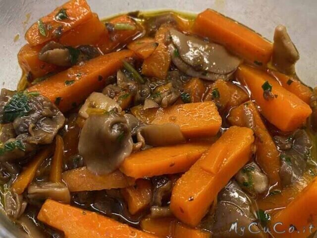 Contorno con carote e funghi – slow cook con companion moulinex