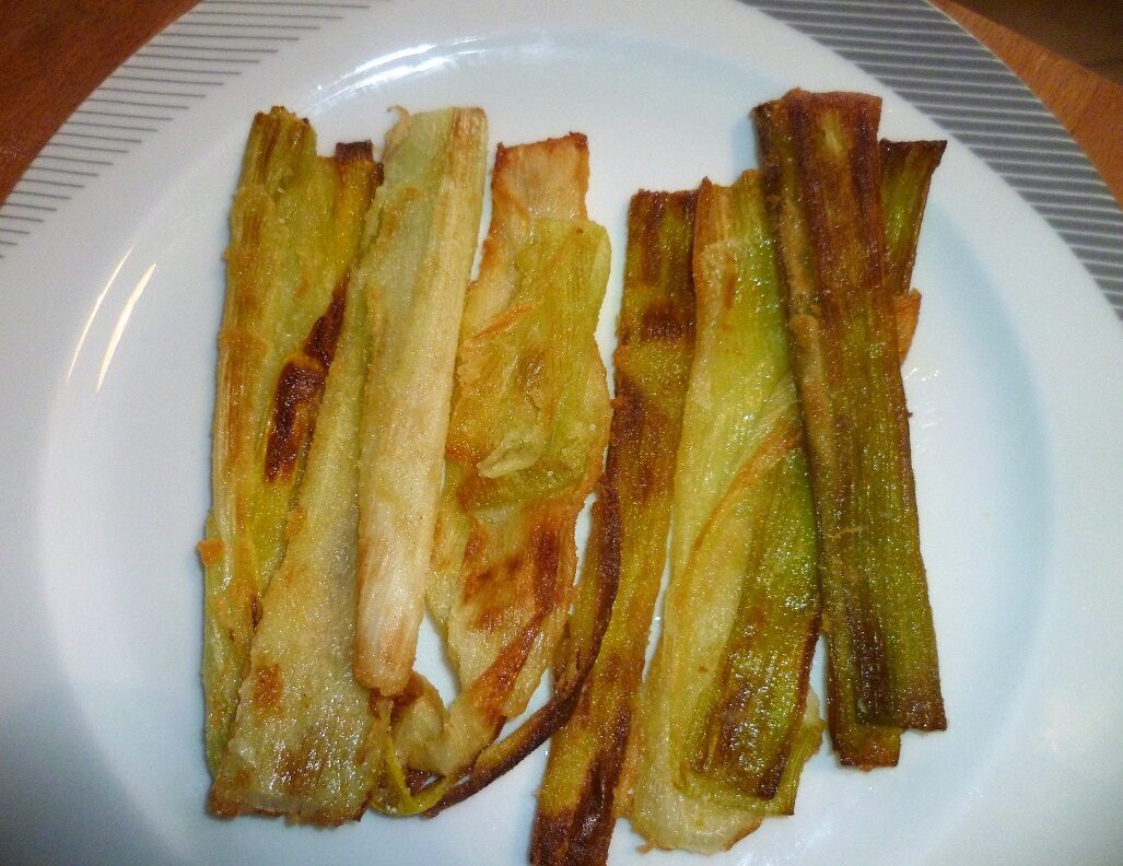 Contorno di porri fritti