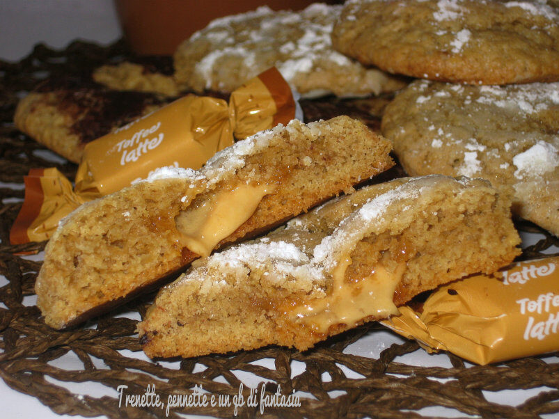 Cookies al caffè con toffee al latte