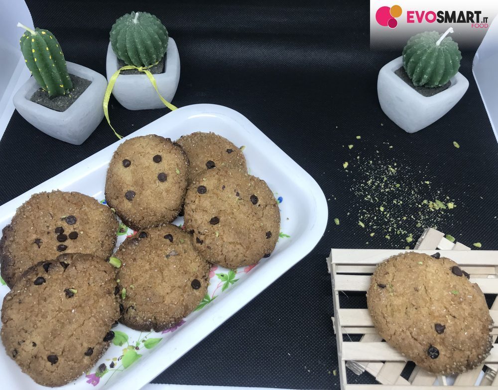 Cookies senza glutine con pistacchio e gocce di cioccolato