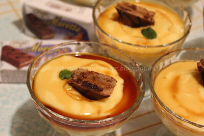 Coppette con crème caramel e moretta karamel
