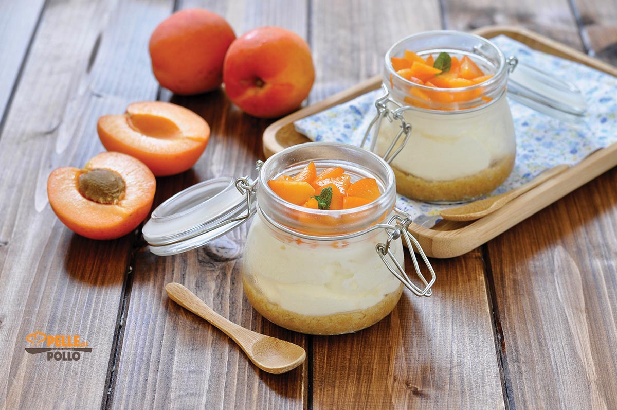 Coppette di cheesecake alle albicocche e yogurt