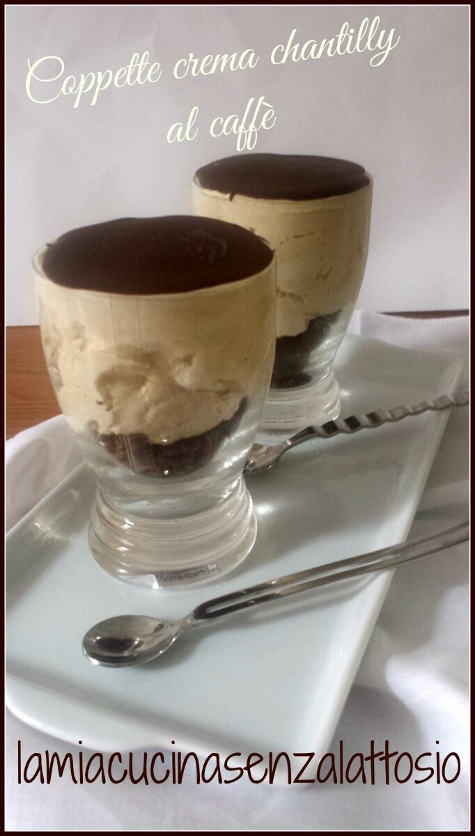 Coppette di crema chantilly al caffè – senza lattosio senza uova