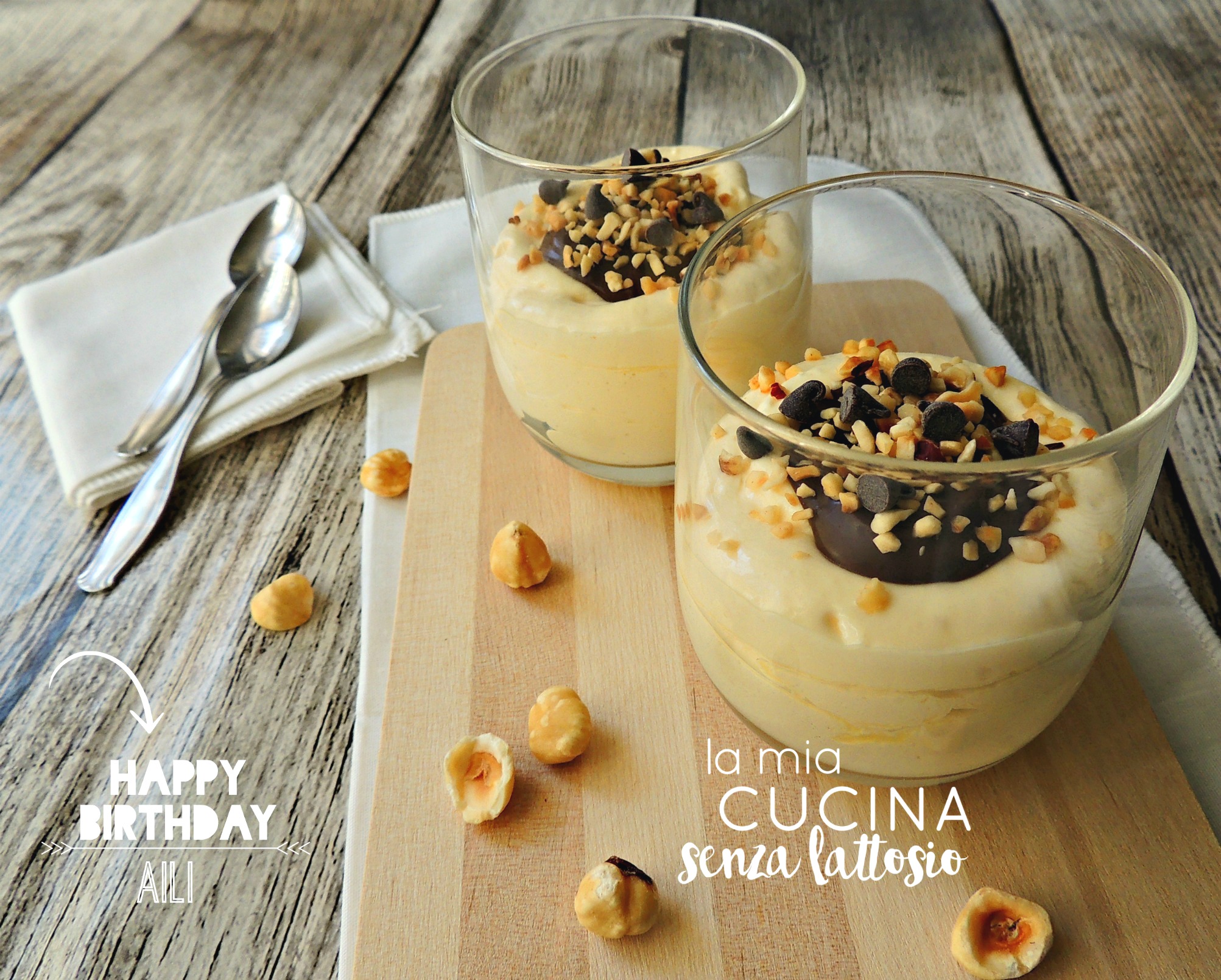 Coppette mascarpone e nocciola senza lattosio