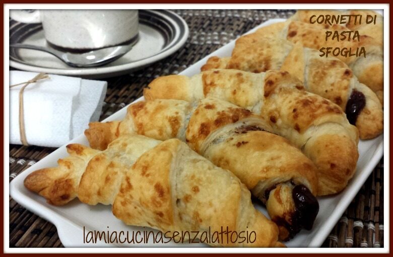 Cornetti di pasta sfoglia senza lattosio