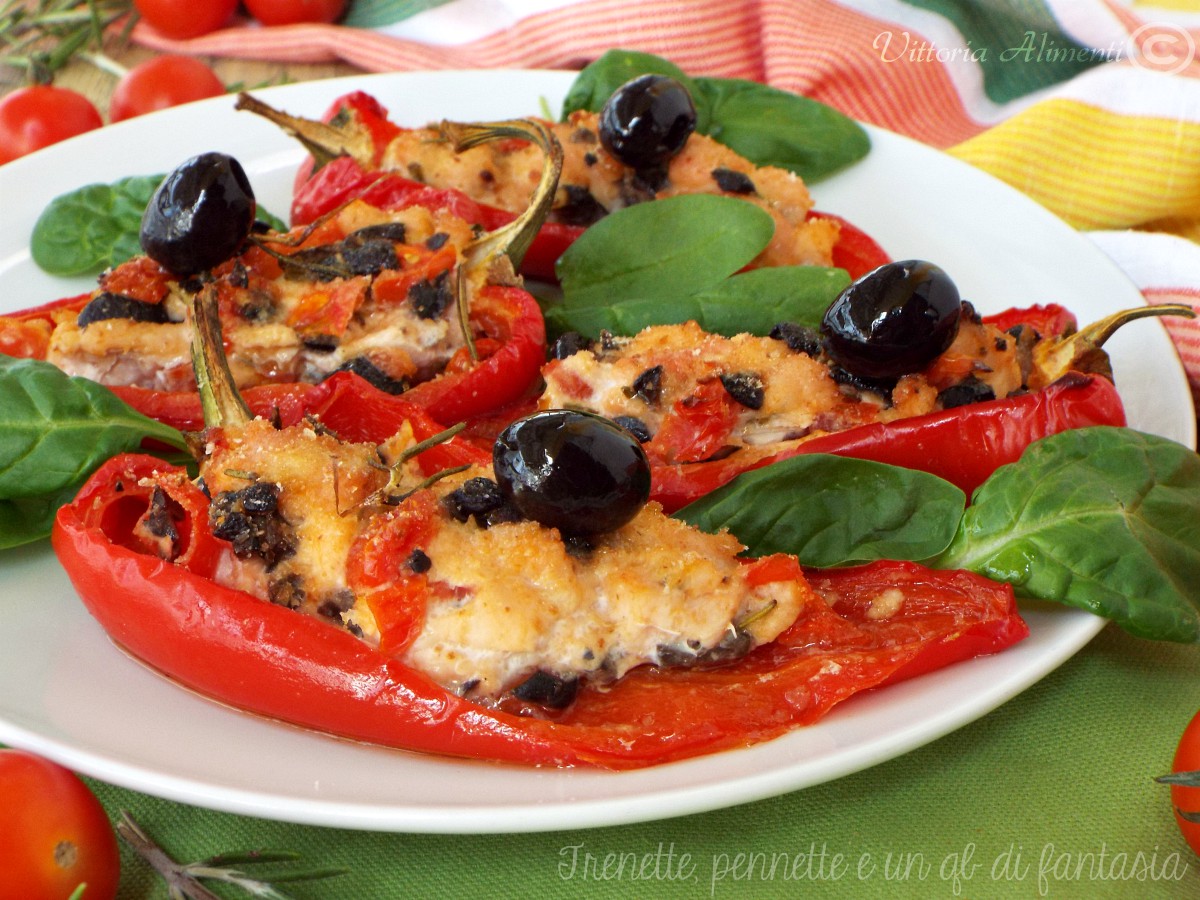 Cornetti di peperone con pollo..gratinati !!