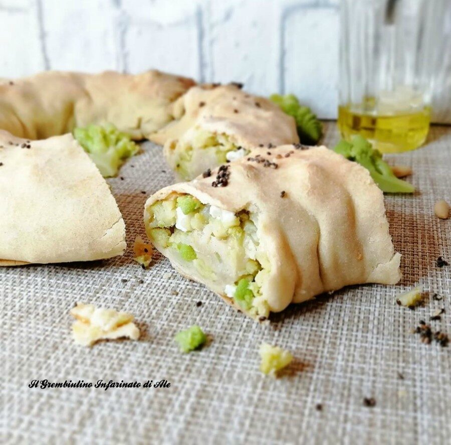 Corona rustica al broccolo romanesco e feta