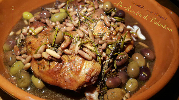 Cosce di coniglio alla ligure nella pentola slow cooker