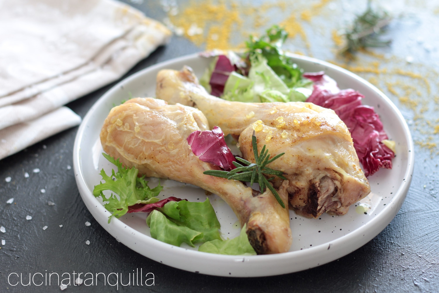 Cosce di pollo al sale rosa
