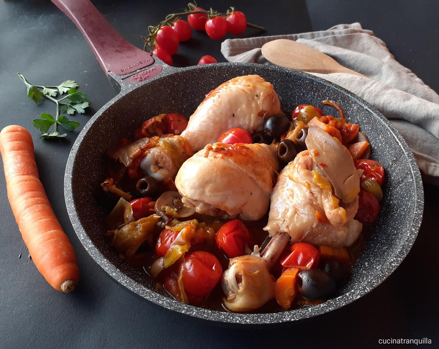 Cosce di pollo alla cacciatora
