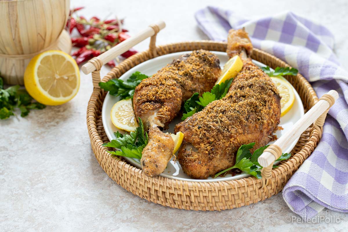 Cosce di pollo con pangrattato e spezie al forno