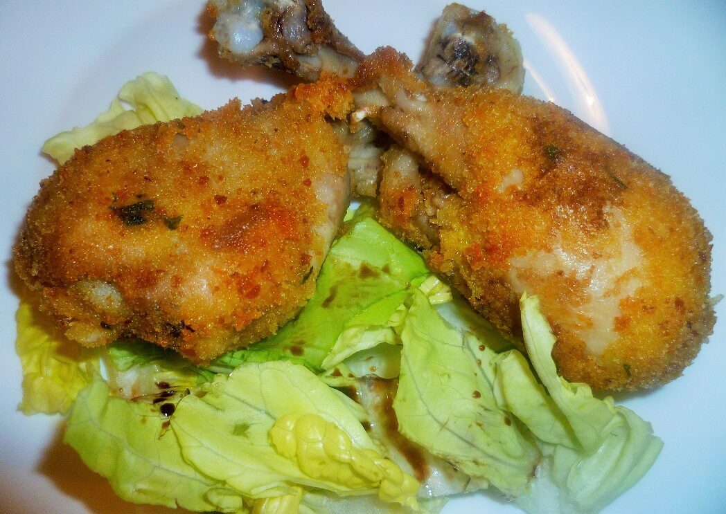 Cosce di pollo fritte