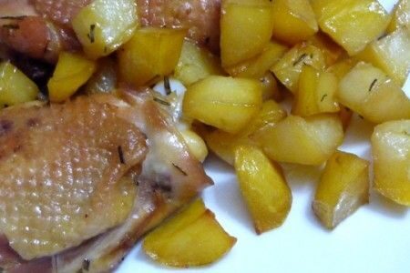 Coscette di pollo con patate al microonde