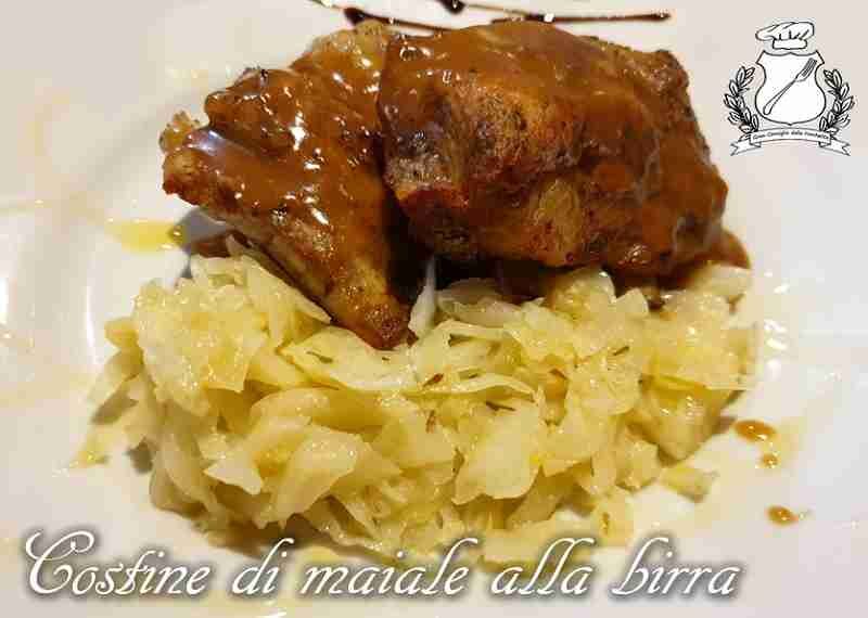 Costine di maiale brasate alla birra