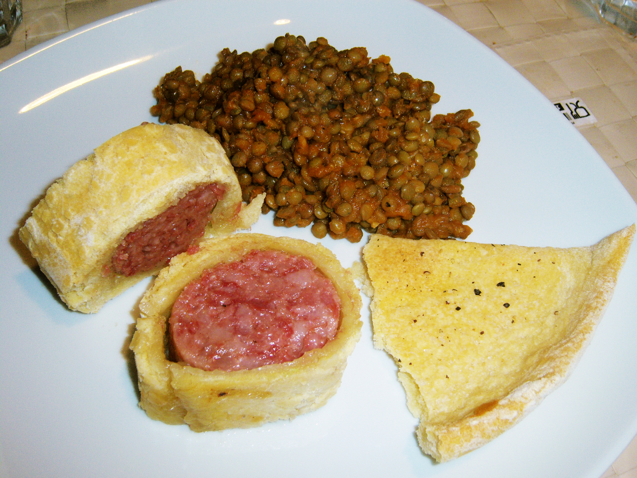 Cotechino in crosta con lenticchie