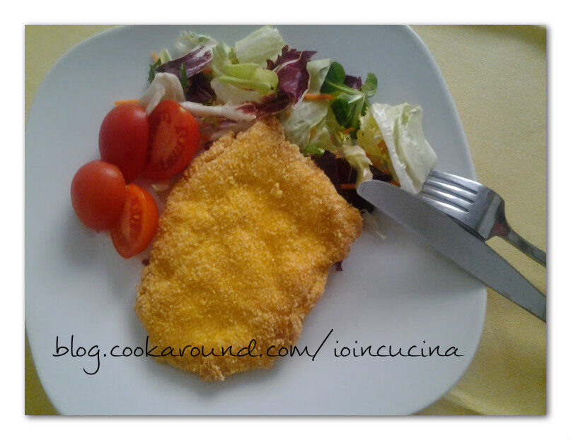 Cotoletta di pollo impanata con farina di mais