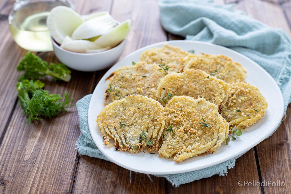 Cotolette di finocchi al forno senza uova