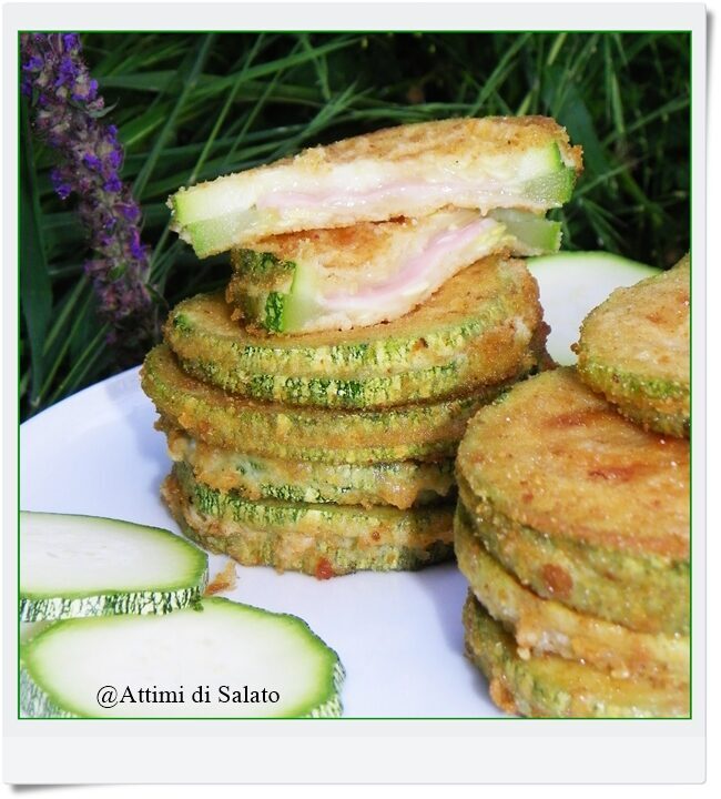 Cotolette di zucchine ripiene di prosciutto e formaggio
