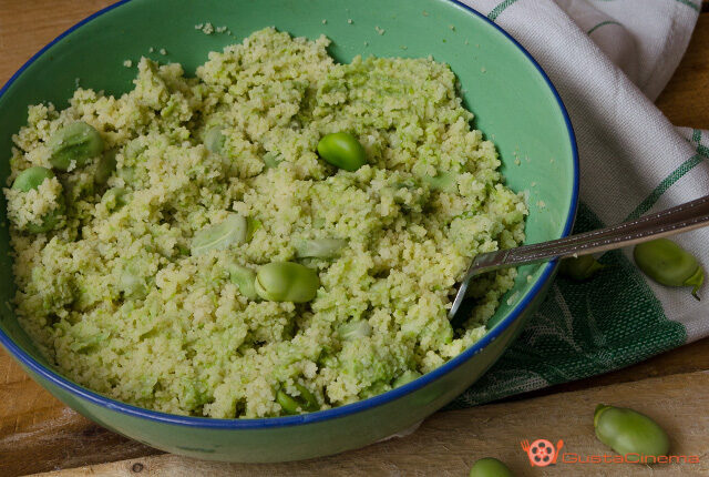 Cous cous con pesto di fave e pecorino