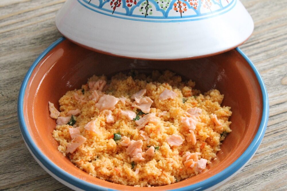 Cous cous con trota salmonata e verdure