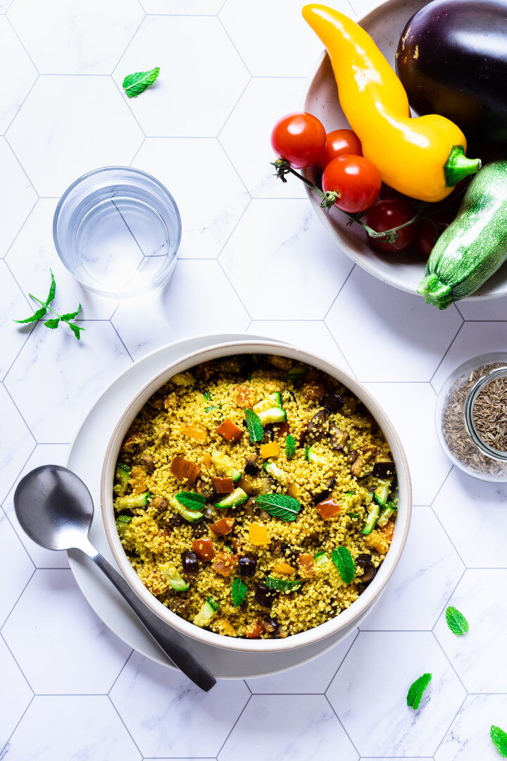 Cous cous con verdure (cotte in friggitrice ad aria)