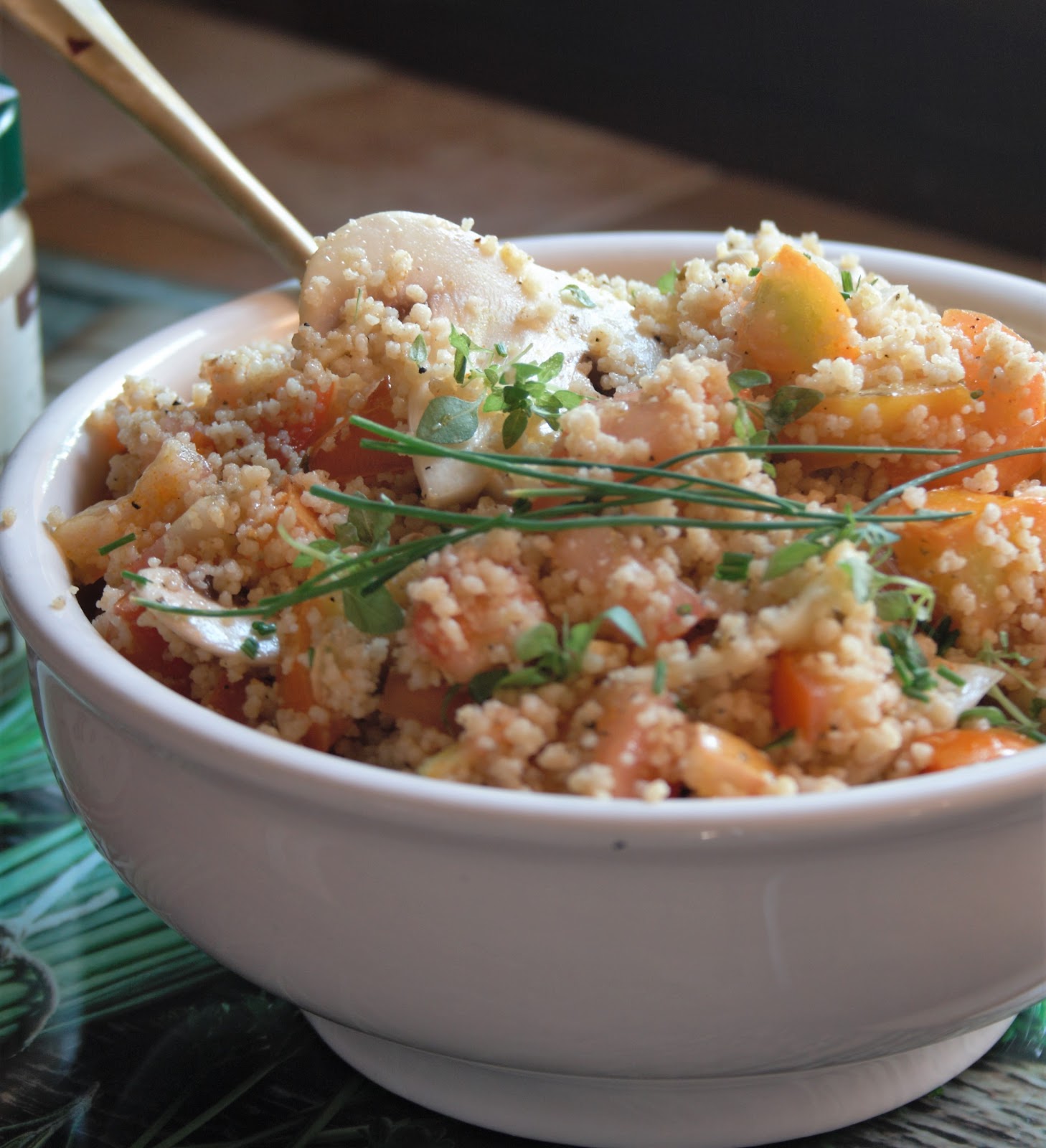 Cous cous con verdure e germogli di bambu’ trifolati