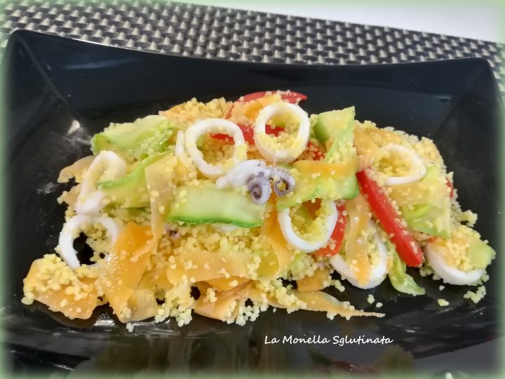 Cous cous di calamari e verdure croccanti