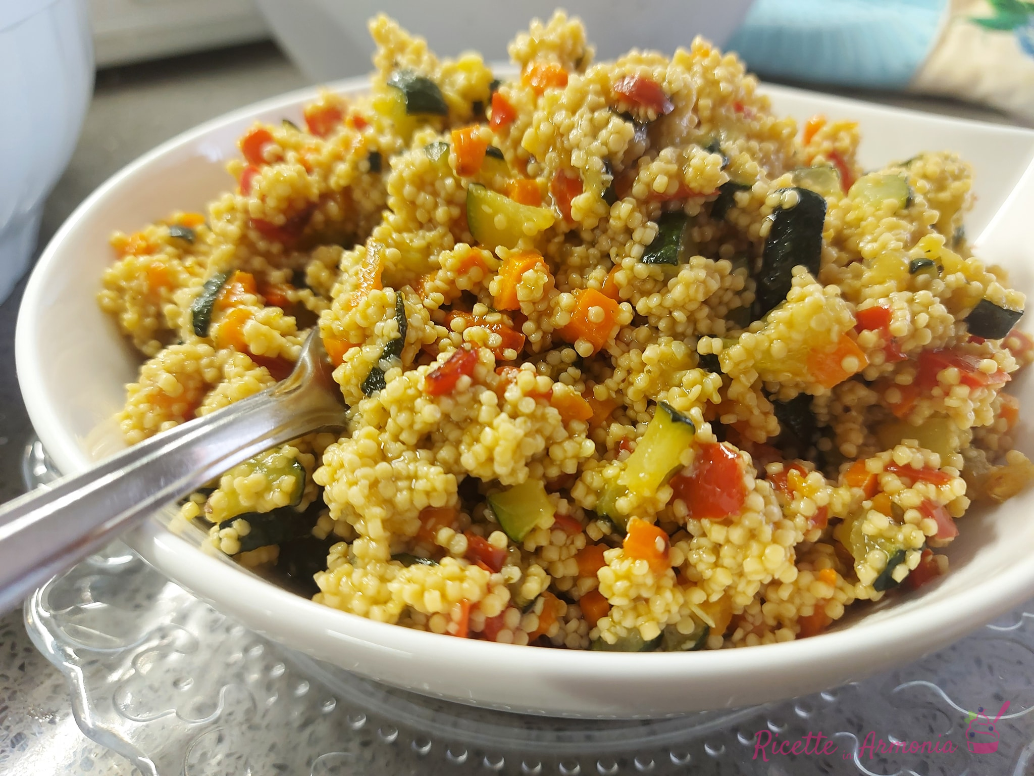 Cous cous di legumi con ortaggi al forno