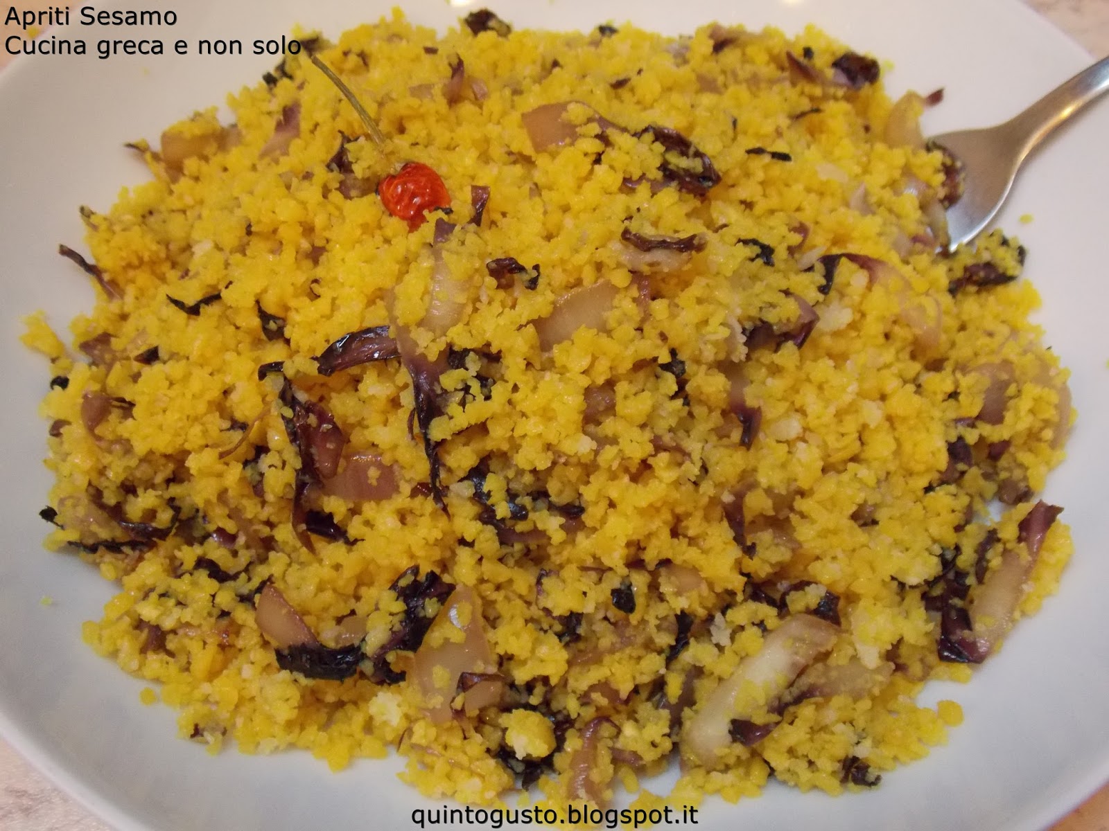 Cous cous di mais con radicchio rosso  trevigiano