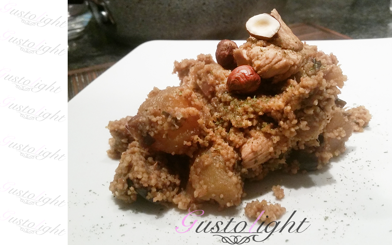 Cous cous di pollo noci e zucchine