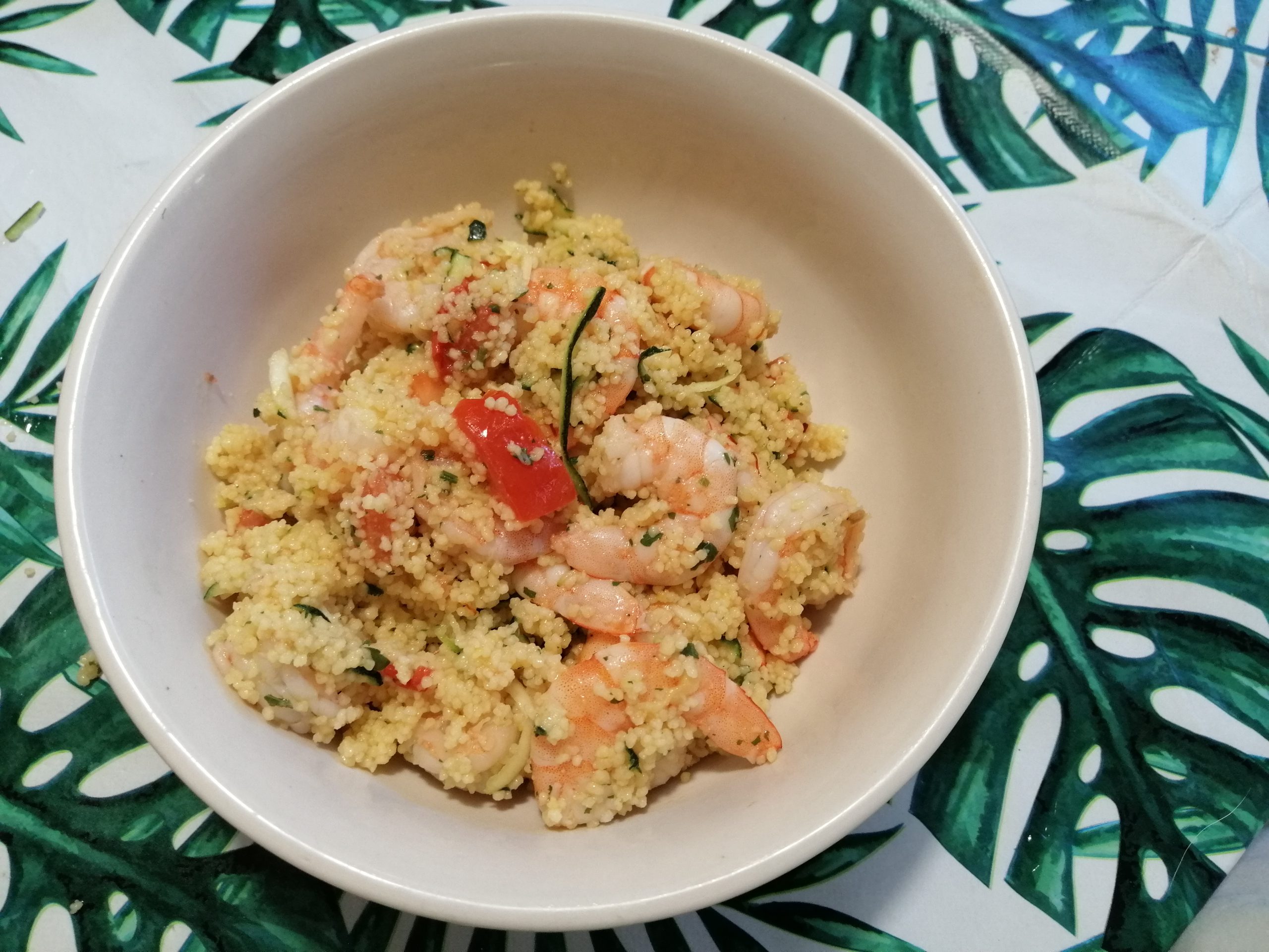 Cous cous gamberi e zucchine