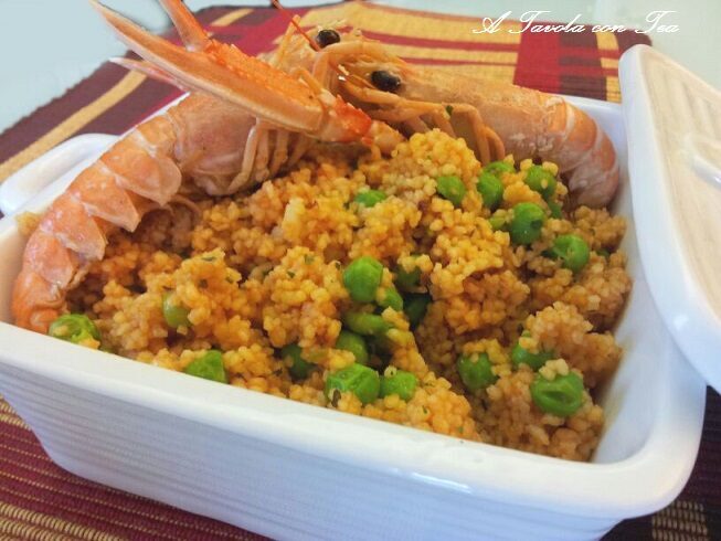 Cous cous scampi e piselli