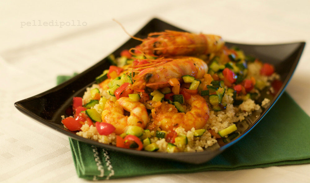 Couscous con gamberi e verdure