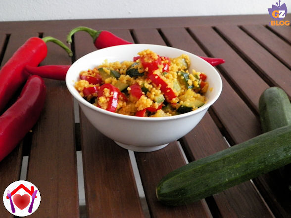 Couscous con peperoncini e zucchine