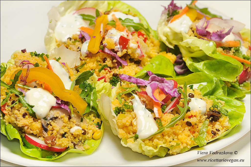 Couscous gluten free nelle foglie d’insalata