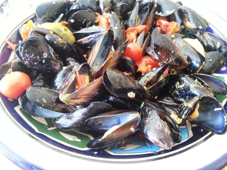 Cozze all’agro dolce pomodori aceto aroma