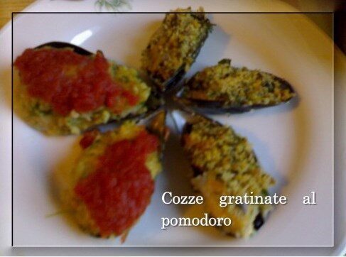 Cozze gratinate al pomodoro