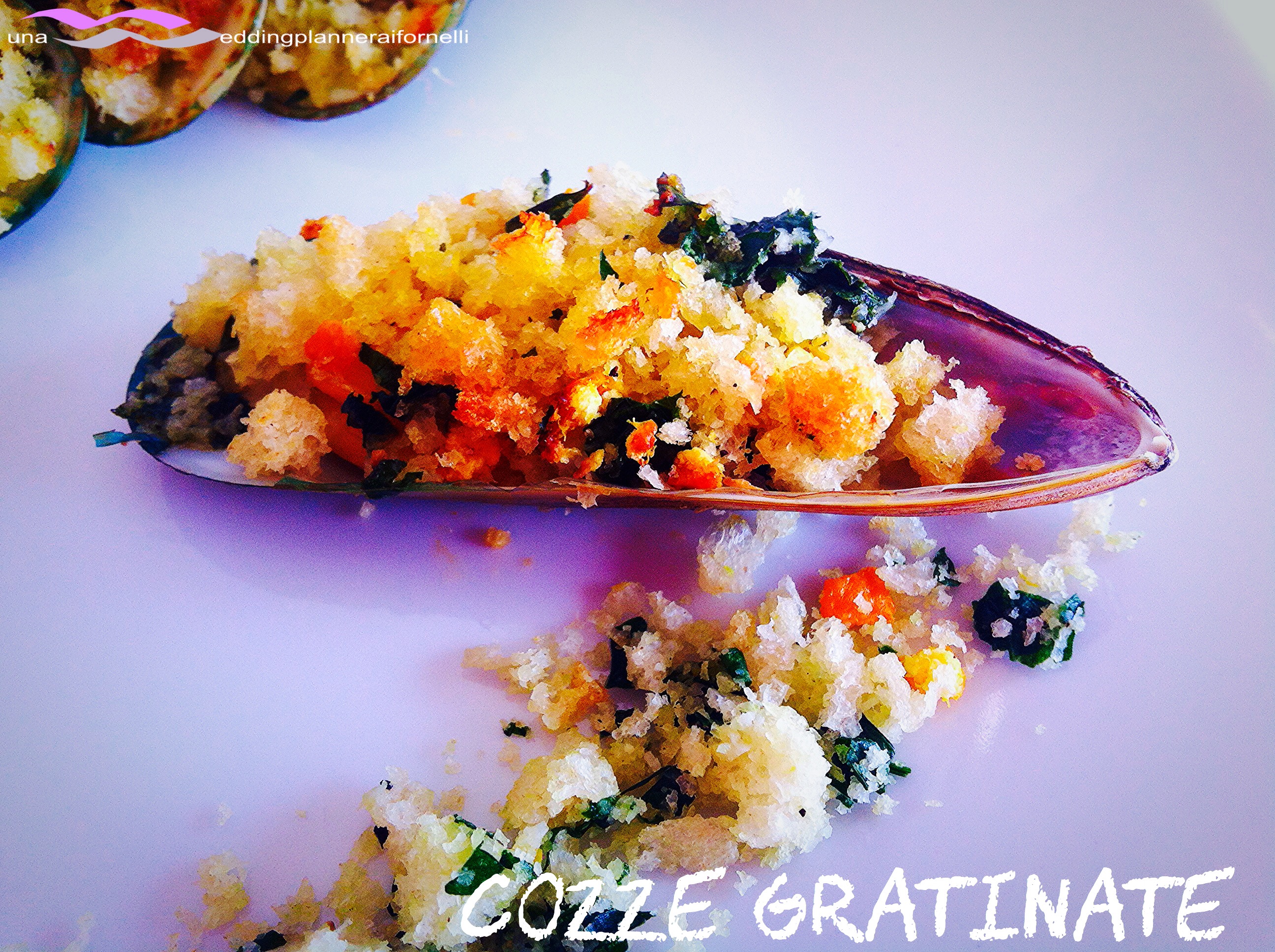 Cozze gratinate con succo di mandarino