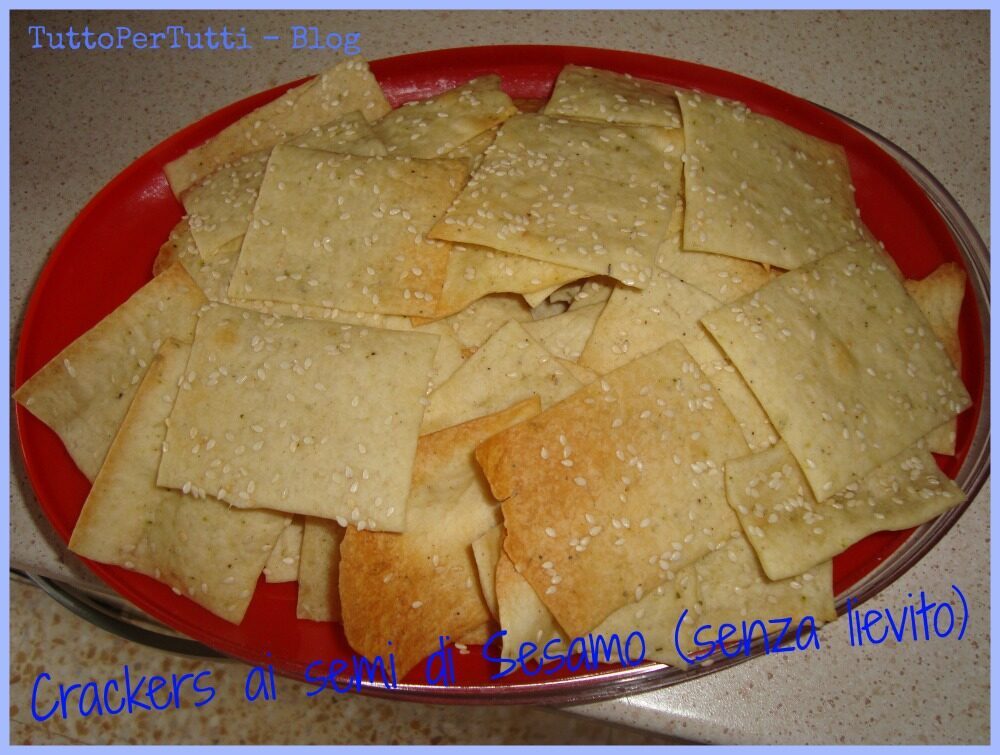 Crackers ai semi di sesamo senza lievito