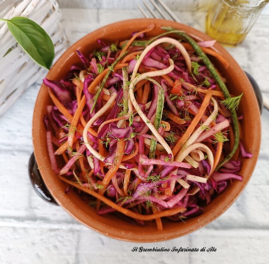 Crauto viola con carote zucchine e mela