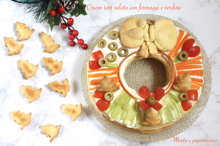 Cream tart salata con formaggi e verdure