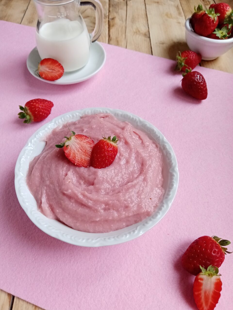 Crema alle fragole senza uova