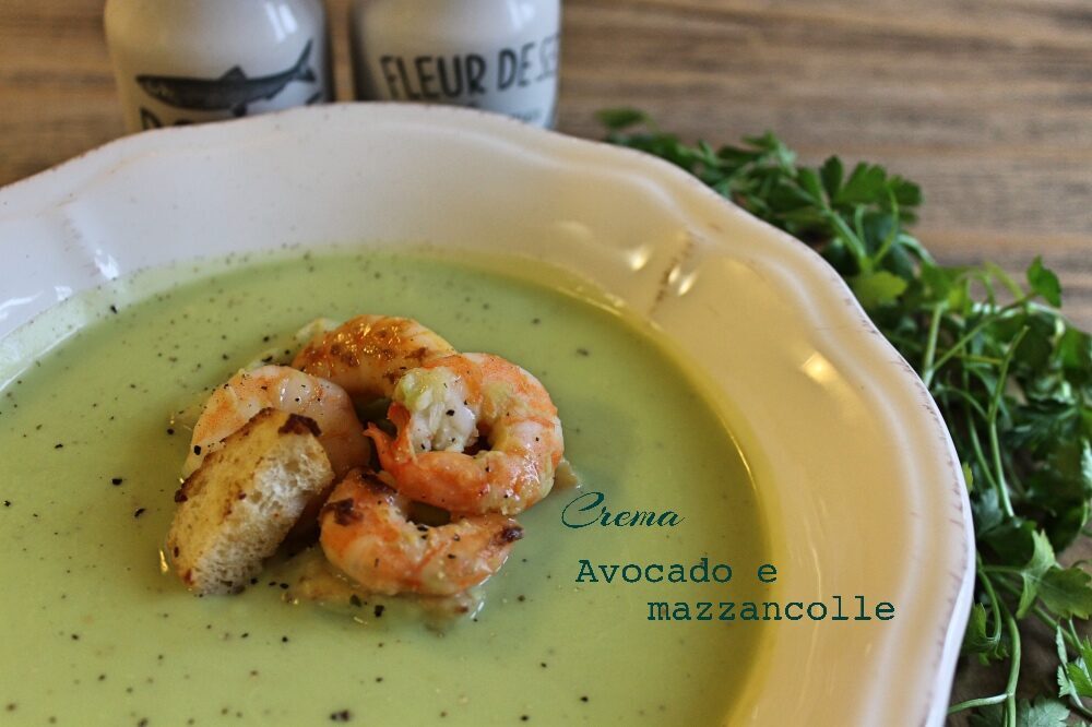 Crema di avocado e mazzancolle