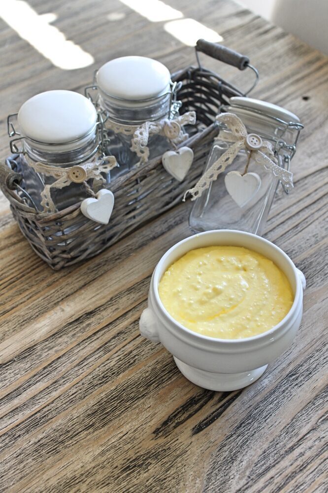 Crema di brie e parmigiano con lo zafferano