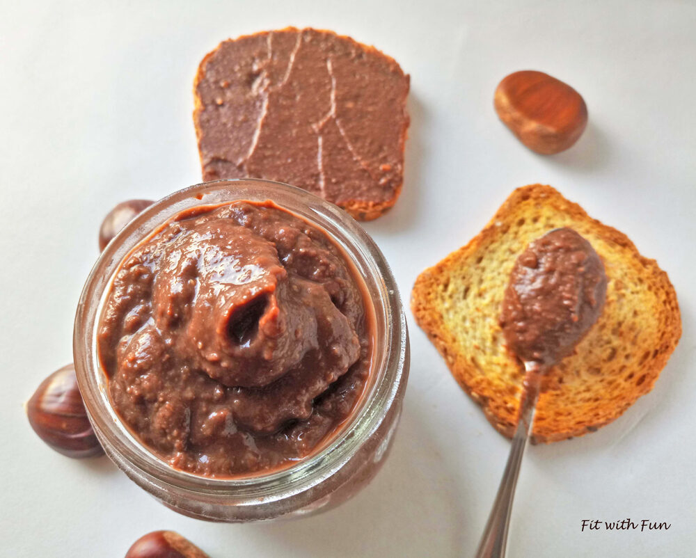 Crema di castagne e cachi al cioccolato light e senza zucchero